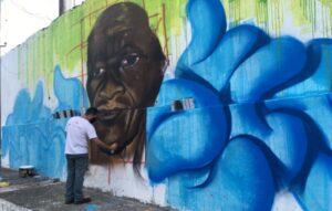 Mural em homenagem a mestre Leonardo, do Boi da Liberdade, será concluído nesta quinta-feira