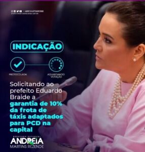 Andreia Rezende pede a Eduardo Braide taxis adaptados para deficientes