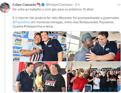 De volta ao trabalho, Felipe Camarão cumpre intensa agenda com entrega e anúncio de obras pelo Maranhão