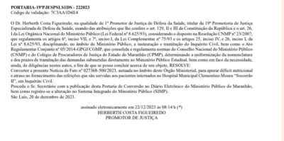 MP instaura inquérito para apurar déficit nutricional e atraso na entrega de refeições a pacientes do Socorrão II