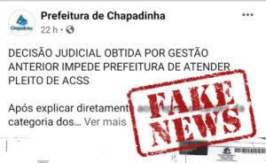 Blog desmente nota da Prefeitura de Chapadinha sobre impedimento de pagar direitos dos ACSs