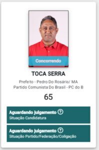 TSE confirma candidatura de Toca Serra em Pedro do Rosário: favorito nas pesquisas