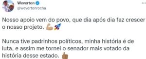 Weverton Rocha e os dois pesos e duas medidas sobre a classe política