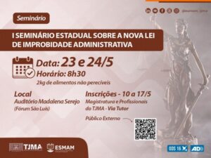 Inscrições abertas para o Seminário de Improbidade Administrativa
