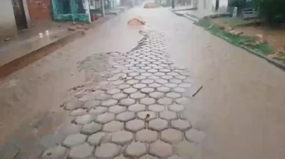 Após forte chuva, obra inacabada causa transtornos para moradores de Paço do Lumiar