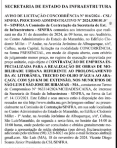 Governo Brandão abre licitação para novo prolongamento da Litorânea com R$ 237 milhões anunciados por Lula