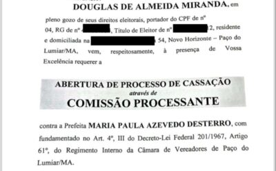 URGENTE: Cidadão apresenta pedido de cassação de Paula da Pindoba através de Comissão Processante; veja o documento: