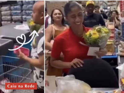 Funcionária do Mateus é surpreendida com buquê de flores