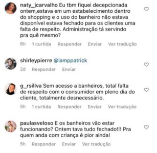 Shopping Passeio fecha banheiros e impede clientes de usarem