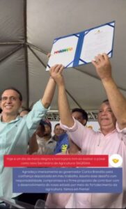 Durante ato em Caxias, Brandão empossa Fábio Gentil na Secretaria de Estado de Agricultura e Pecuária
