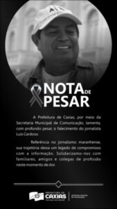 Prefeitura de Caxias manifesta pesar pela morte do jornalista Luís Cardoso