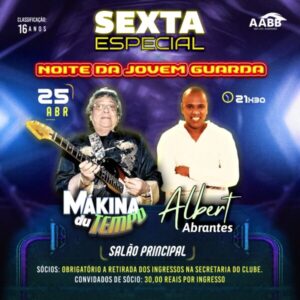 Noite da Jovem Guarda na AABB, no Calhau, com banda Mákina du Tempo e Albert Abrantes
