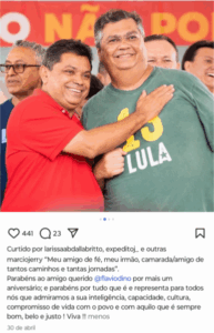 Ao parabenizar Flávio Dino, Márcio Jerry inclui foto com Brandão e Camarão no mesmo palanque