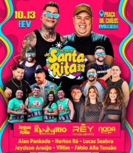 Começa neste sábado o Carnaval de Santa Rita com ‘Noda de Caju’ e atrações locais…