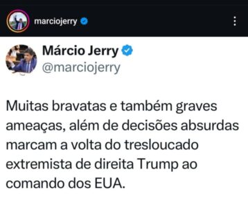 Jerry critica Trump após posse: ‘Tresloucado’