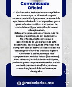 Rodoviários desmentem boatos sobre greve, mas alertam para risco de nova paralisação