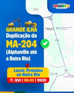 Governo anuncia duplicação da MA-204 entre o Alphaville e a Beira-Rio