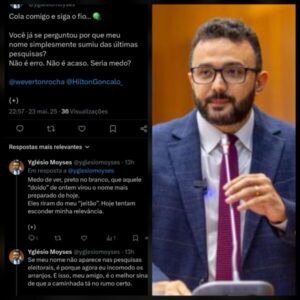Yglésio questiona ausência em pesquisa para o Senado: ‘Seria medo?’