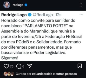 Braide curte indicação de Rodrigo Lago para liderança de Bloco