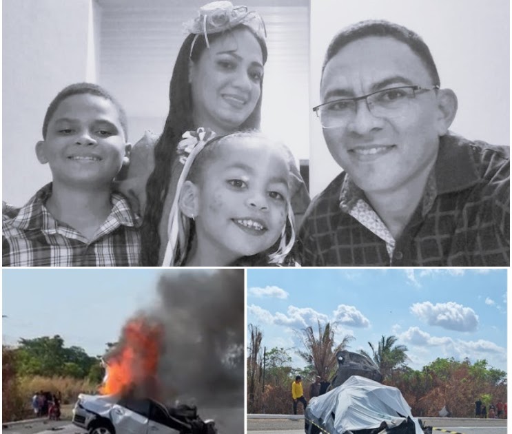 Tragédia! Família que voltava de velório morre carbonizada após sofrer acidente