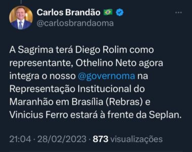 Imagem do dia: Deputado Othelino Neto será secretário de Brandão em Brasília; Zé Inácio assume mandato de deputado