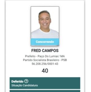 Justiça defere a candidatura de Fred Campos que segue para ser eleito prefeito de Paço do Lumiar com larga vantagem