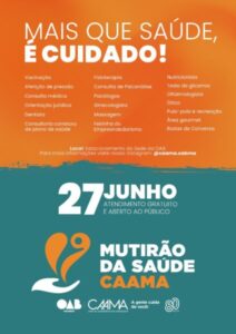 CAAMA realizará Mutirão da Saúde com serviços gratuitos no dia 27 de junho