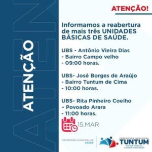 Prefeito Fernando Pessoa entregará nesta segunda-feira(15) mais três UBS e o prédio da Prefeitura de Tuntum totalmente recuperados