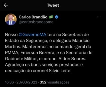 Brandão anuncia o delegado Maurício Ribeiro como novo secretário de segurança pública do Maranhão