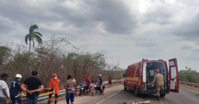 Dois homens ficam feridos em acidente de moto na BR 222, km 201 em Itapecuru-Mirim/MA