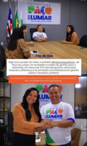 Deputada classifica Fred Campos em Paço do Lumiar como “modelo de gestão para o Maranhão”