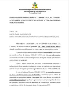 Critério de desempate é de 1991, afirma Alema em petição ao STF
