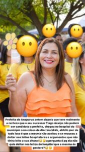Prefeita de Anapurus Vanderley se recusa a usar serviço público hospitalar onde é gestora