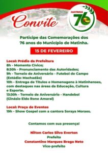 Veja Agora: Matinha celebra 76 anos com gestão de Nilton Everton à frente das comemorações
