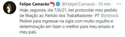 Felipe Camarão próximo de assinar sua filiação no PT