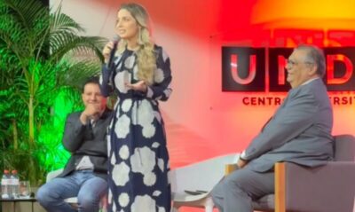 Dino “indica” vice para Camarão durante palestra em São Luís