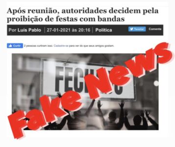 É Fake que autoridades proibiram festas a partir de hoje no Maranhão