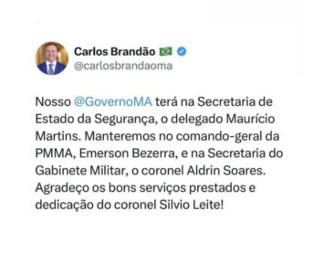 Brandão anuncia Maurício Martins como secretário de Segurança