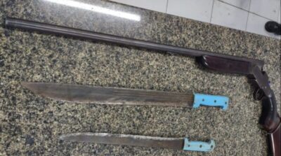 Polícia Militar prende homem suspeito de agressão à esposa e porte ilegal de arma de fogo em Paraibano