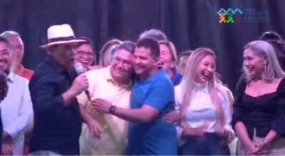 Vargem Grande: durante inauguração, CB faz Marcelo Freire e Thiago Braz se abraçarem e diz que um dos dois será o presidente da Câmara