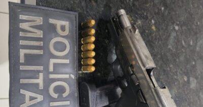 PM de Vargem Grande recupera moto roubada e apreende pistola utilizada pelos assaltantes