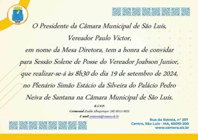 Joabson Júnior toma posse como vereador de São Luís