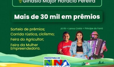 Prefeitura de Nina Rodrigues anuncia Festa do Trabalhador Ninense com vasta programação e mais de R$ 30 mil em prêmios