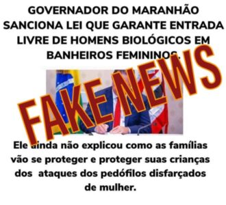 Fake news: Lei sancionada pelo governador não tem nada a ver com liberação de uso de banheiro feminino por homens