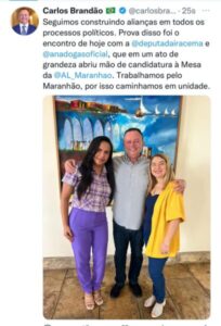 Ana do Gás desiste e Rodrigo Lago deve ser aclamado 1° vice-presidente da Alema