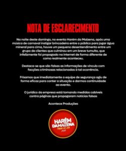 Acontece Produções: Nota de Esclarecimento