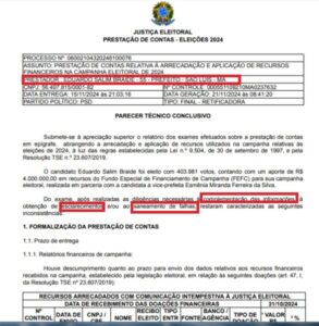 BOMBA!!! Justiça recomenda DESAPROVAR conta de campanha de Braide