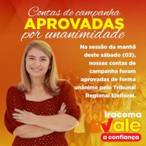 Iracema Vale tem contas aprovadas no TRE