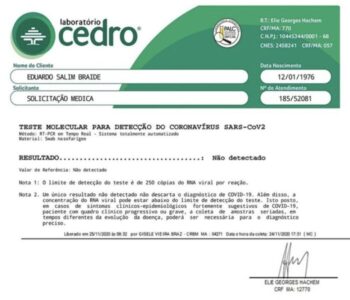 Exame mostra que Braide testou negativo para a COVID-19