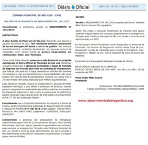 BOMBA! Publicada no Diário, CPI vai investigar contratos de mais de R$ 1 BILHÃO na gestão Braide